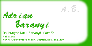adrian baranyi business card