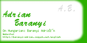 adrian baranyi business card
